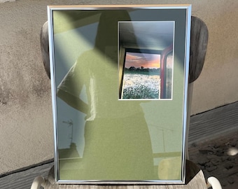30x40cm chrome photo frame, colorful and personalized with an original offset window