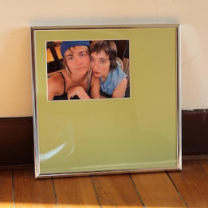 Colorful and personalized 30x30 square photo frame with original offset window