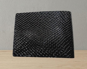 Stealth Diamond-Weave Texturierte Leder Brieftasche Exotisches Tiefes Java Leder Bifold-geprägtes Leder
