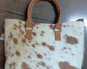 Echtes Rindsleder Einkaufstasche | Hair-On Western-Schulter-Handtasche