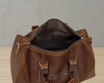 Dunkelbraune Ledertasche