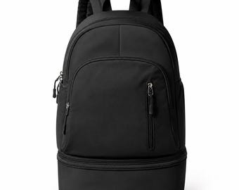 Schwarzer Reiserucksack mit Schuhfach | Wasserdichte Handgepäck-Laptoptasche