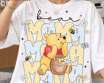 Camiseta con estampado de Winnie the Pooh y su mamá osa (descarga digital)