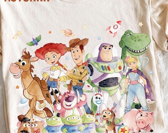 Dibujos animados de Toy and Friends en acuarela (PNG), diseño de camiseta moderno (descarga digital)