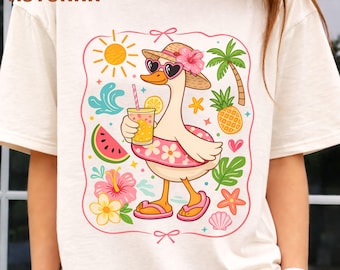 Pato de verano PNG, Ganso de verano lindo PNG (Descarga digital)