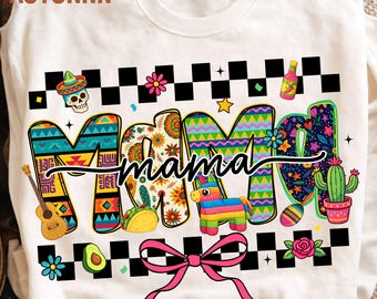 Camiseta gráfica Fiesta Mama (descarga digital) – Diseño colorido de inspiración mexicana