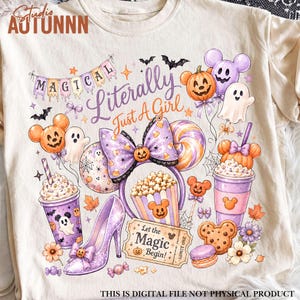 Halloween Watercolor Design: Magical Girl Graphic (Digital Download)