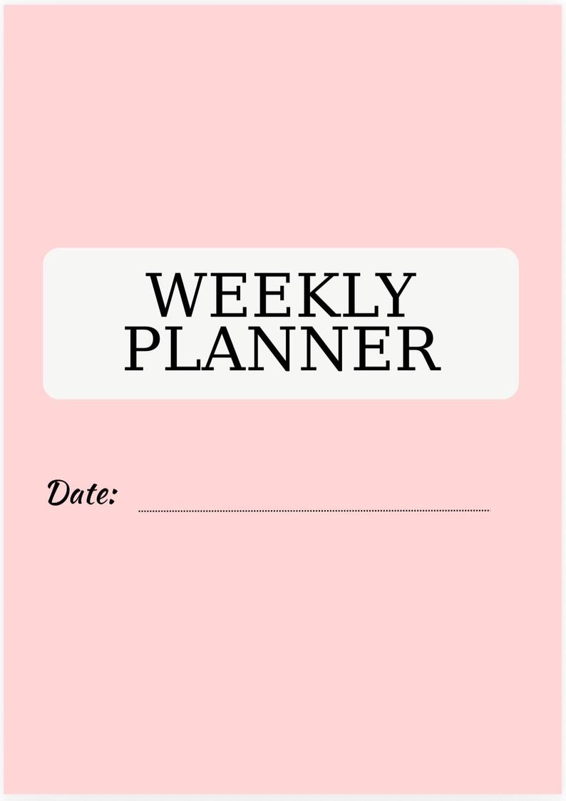 Weekley Planner Cursive Undated Weekly Planner Printable, Minimalist A4 PDF (instant Download ...