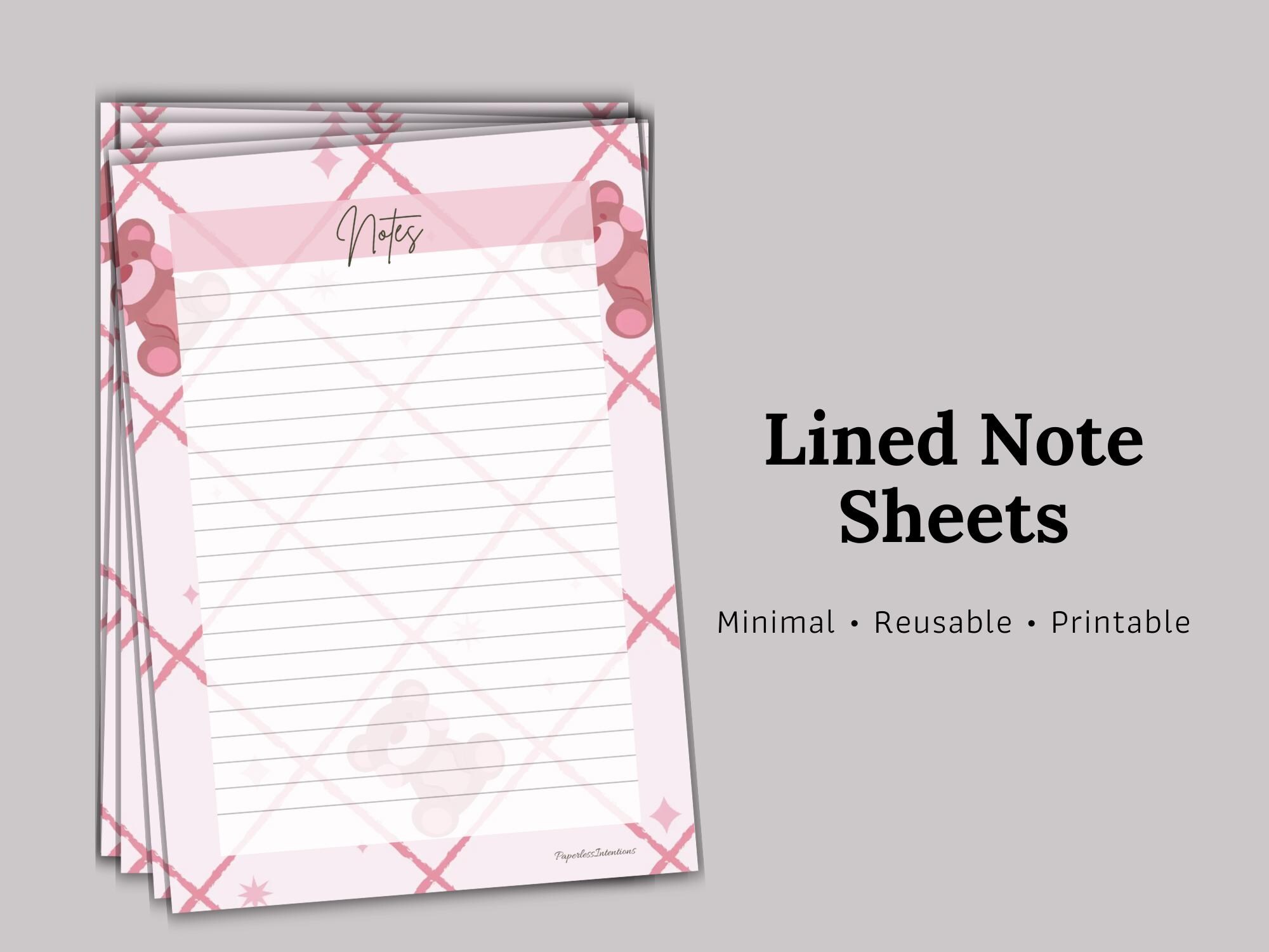 A5 Lined Notes Printable | Minimal Note Paper | A5 Writing Sheets PDF ...