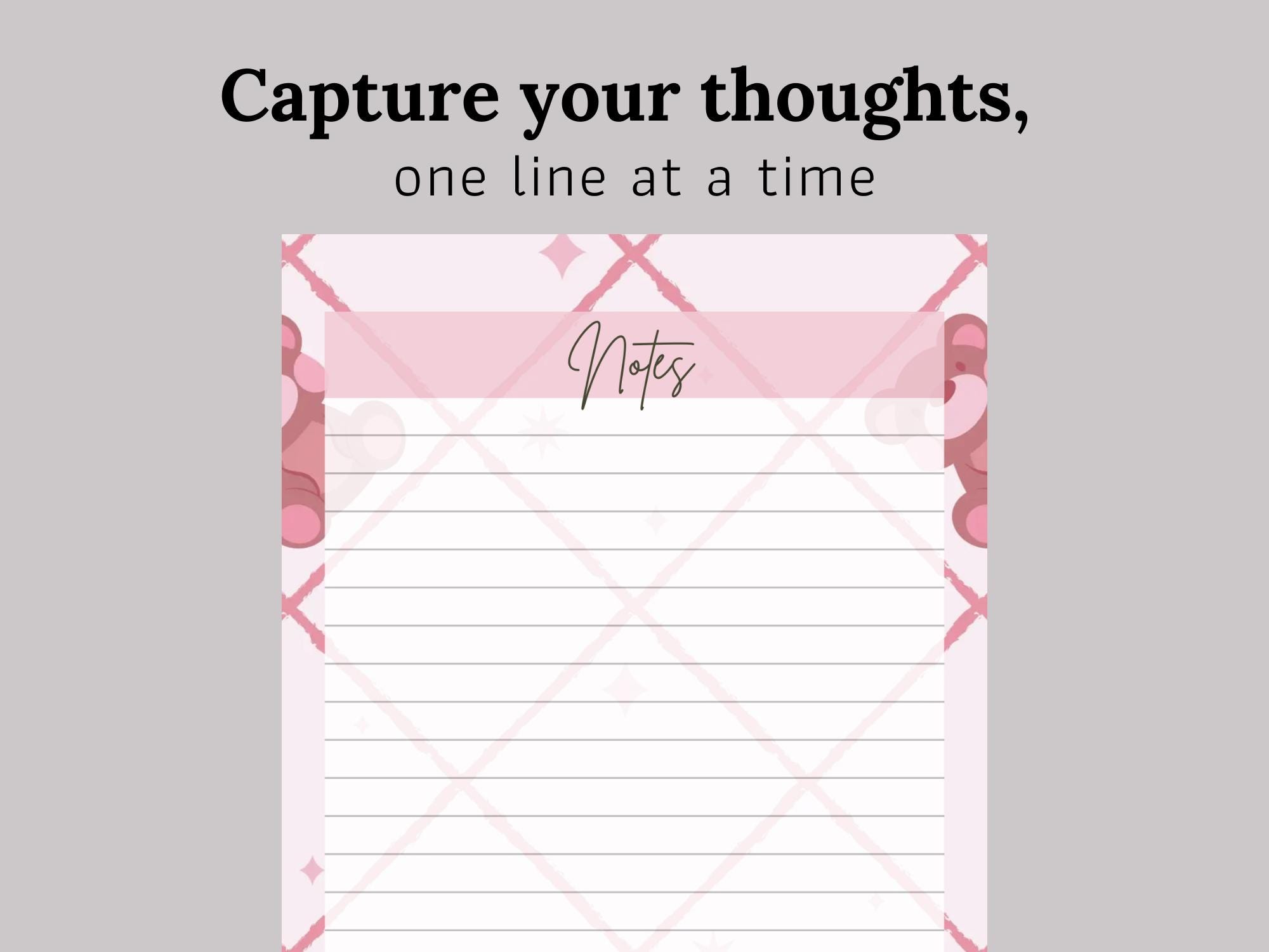 A5 Lined Notes Printable | Minimal Note Paper | A5 Writing Sheets PDF ...