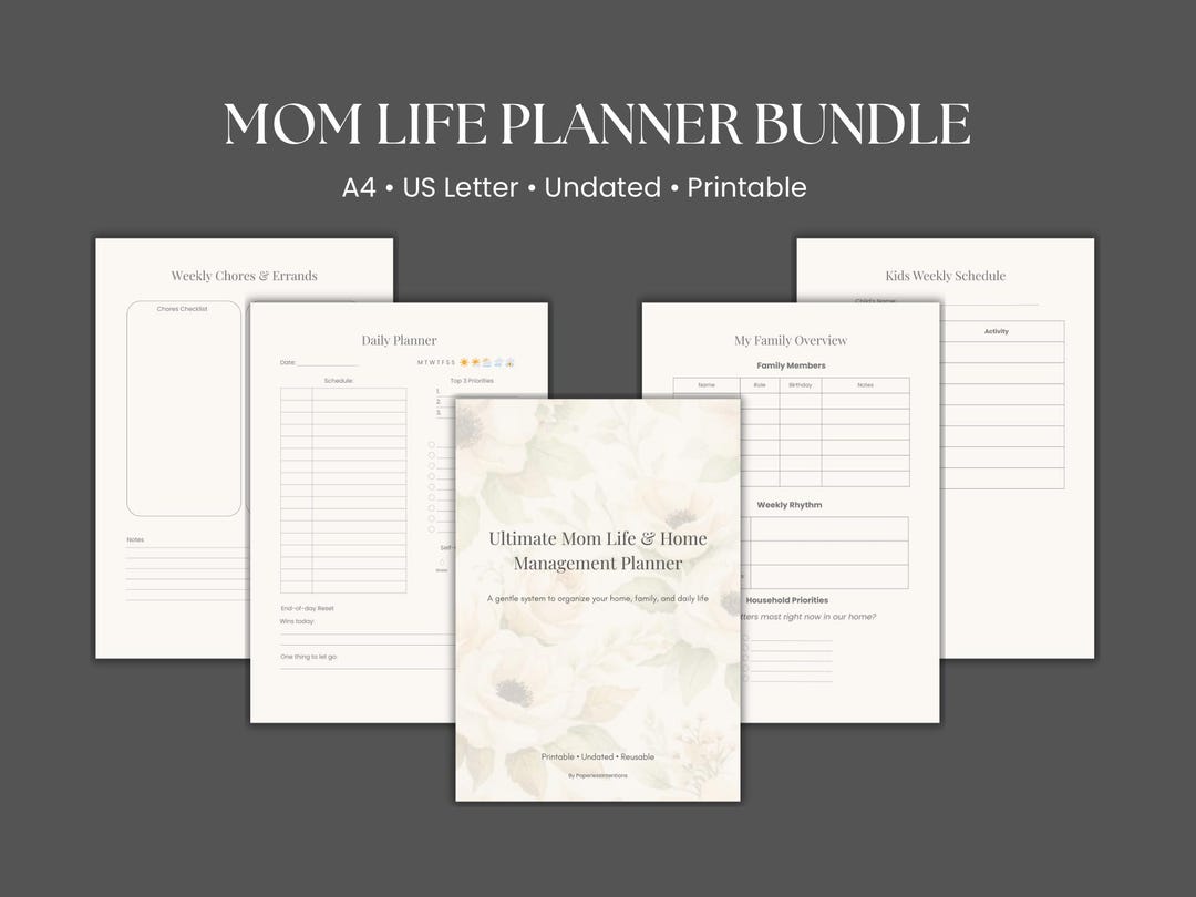 Mom Life Planner Bundle | Home Management, Daily & Weekly (printable ...