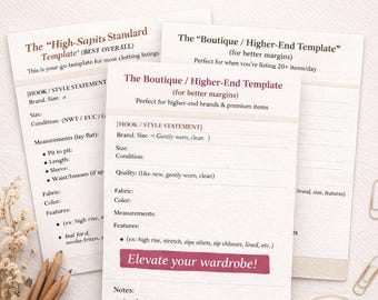 Copy Paste Listing Templates for Resellers | Poshmark Listing Template Bundle
