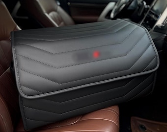 Organizador de maletero de cuero personalizado para coche: almacenamiento con logotipo bordado a medida para su vehículo.