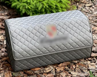 Organizador de maletero personalizado: accesorio de cuero hecho a mano para coche con diseño bordado a medida.