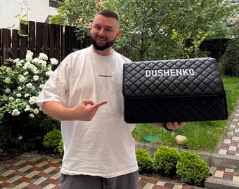 Organizador de coche con bordado personalizado – Almacenamiento de maletero de cuero personalizado, caja para vehículo hecha a medida.