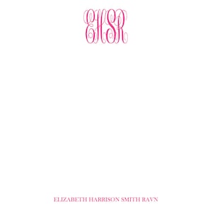Small Monogram on Flat Stationery is 5.5&quot; x 4.25&quot; 100 Lb card stock.