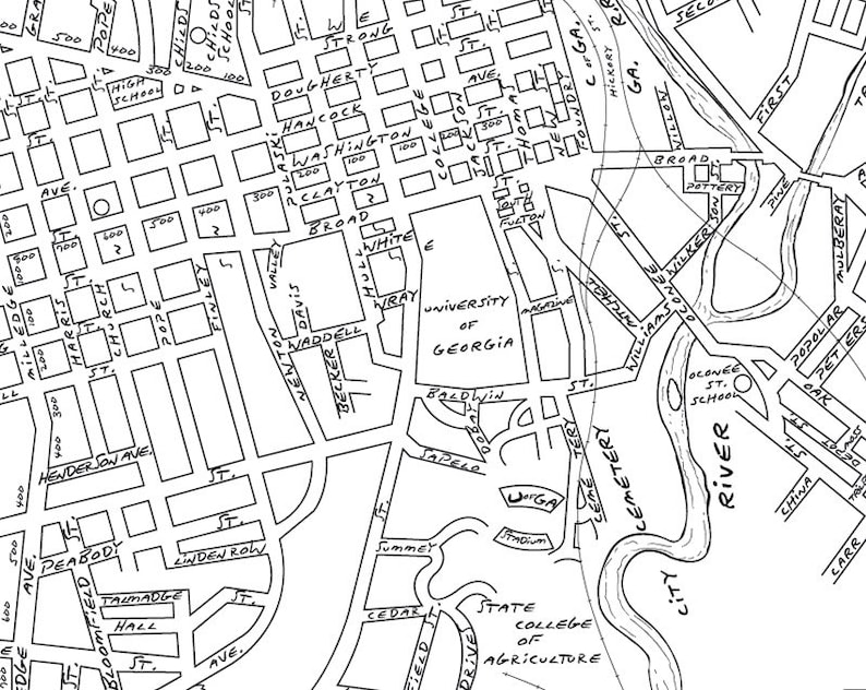 Athens GA 1930 Printable Vintage City Map With Street Names That You ll Love Shop Now Etsy Athens GA 1930 Printable Vintage City Map With Street Names That You ll Love Shop Now Etsy