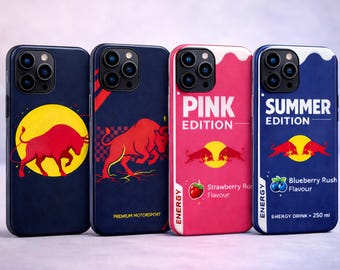 Capa para celular inspirada na Red Bull Racing - Capa estética para iPhone 15, 14 e 13 Pro Max - Presente fofo e estiloso para ele