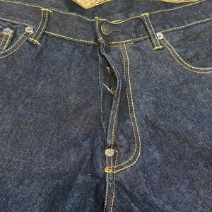 EVISU Indigo Genes Selvedge Jeans 38x34 Raw Rigid Denim Daicock Y2K Japan 97 cm image 14