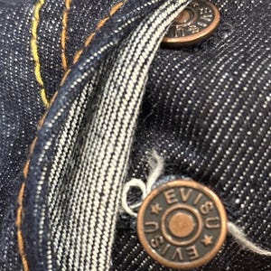 EVISU Indigo Genes Selvedge Jeans 38x34 Raw Rigid Denim Daicock Y2K Japan 97 cm image 17