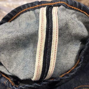 EVISU Indigo Genes Selvedge Jeans 38x34 Raw Rigid Denim Daicock Y2K Japan 97 cm image 18