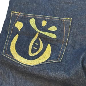 EVISU Indigo Genes Selvedge Jeans 38x34 Raw Rigid Denim Daicock Y2K Japan 97 cm image 5