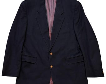Blazer vintage de lana de piel de ciervo de Loro Piana x Konen Munich, color azul marino, 44 l, impecable