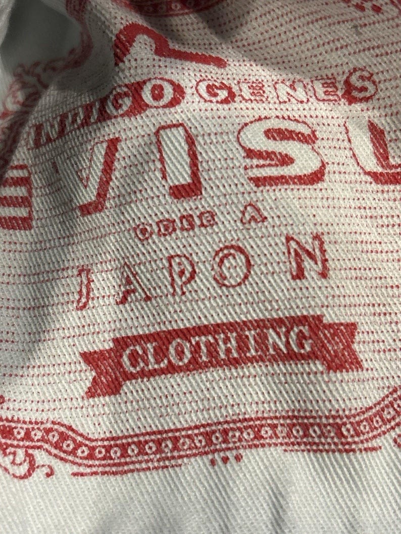 EVISU Indigo Genes Selvedge Jeans 38x34 Raw Rigid Denim Daicock Y2K Japan 97 cm image 15
