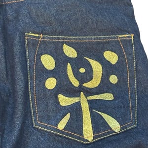 EVISU Indigo Genes Selvedge Jeans 38x34 Raw Rigid Denim Daicock Y2K Japan 97 cm image 10