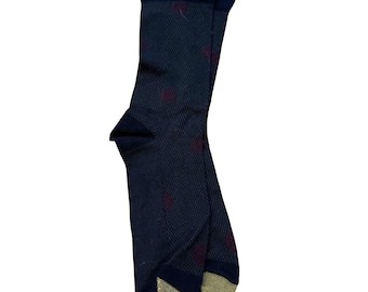 Calcetines de vestir de nailon para hombre con estampado de espiga/puntos, estilo vintage Gold Toe, nuevos sin etiquetas/con pegatina.