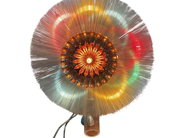 Adorno navideño vintage de los años 70 para la cima del árbol de Navidad con luces Halo, caja original, 10 luces decorativas*