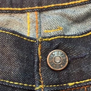 EVISU Indigo Genes Selvedge Jeans 38x34 Raw Rigid Denim Daicock Y2K Japan 97 cm image 11