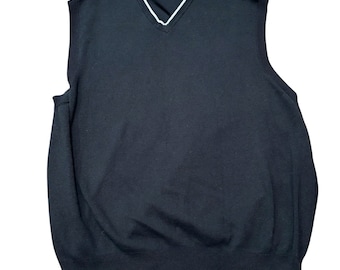 Polo Golf Ralph Lauren Tröja Herr Stor Svart V-ringad Pima Bomull Vintage