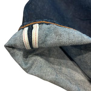 EVISU Indigo Genes Selvedge Jeans 38x34 Raw Rigid Denim Daicock Y2K Japan 97 cm image 3
