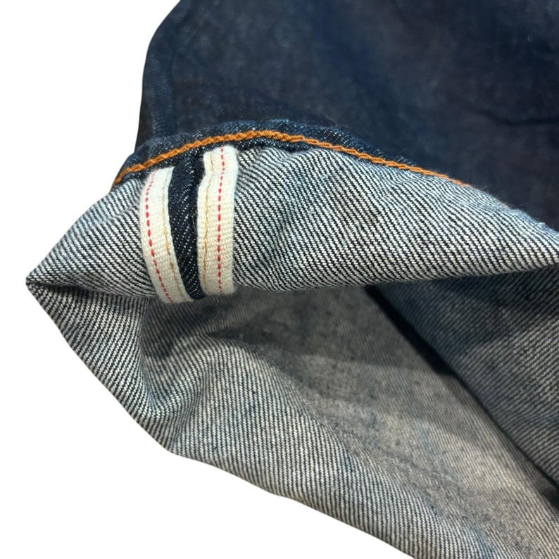 EVISU Indigo Genes Selvedge Jeans 38x34 Raw Rigid Denim Daicock Y2K Japan 97 cm image 3