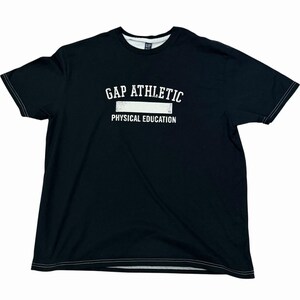 Vintage Gap Athletic Physical Education Graphic Tee Black Contrast Stitch XXL