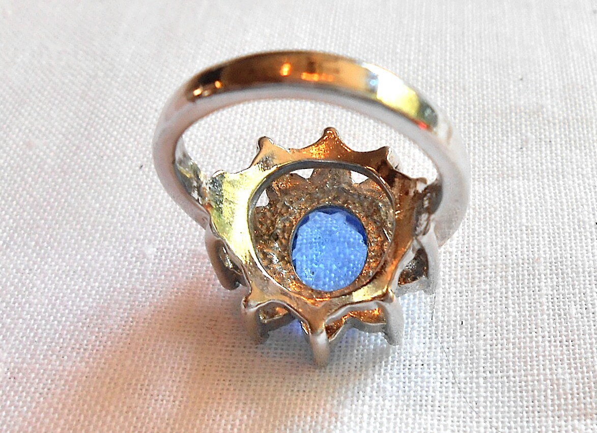 Vintage Sapphire Blue Ring Costume Jewelry Sapphire Blue Etsy