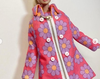 60er Jahre Daisy Zippered Mod Jacket für Poppy Parker, Fashion Royalty, und Nu.Face - Retro Outfit für 12 "Integrity Toys Puppen (NUR JACKE)