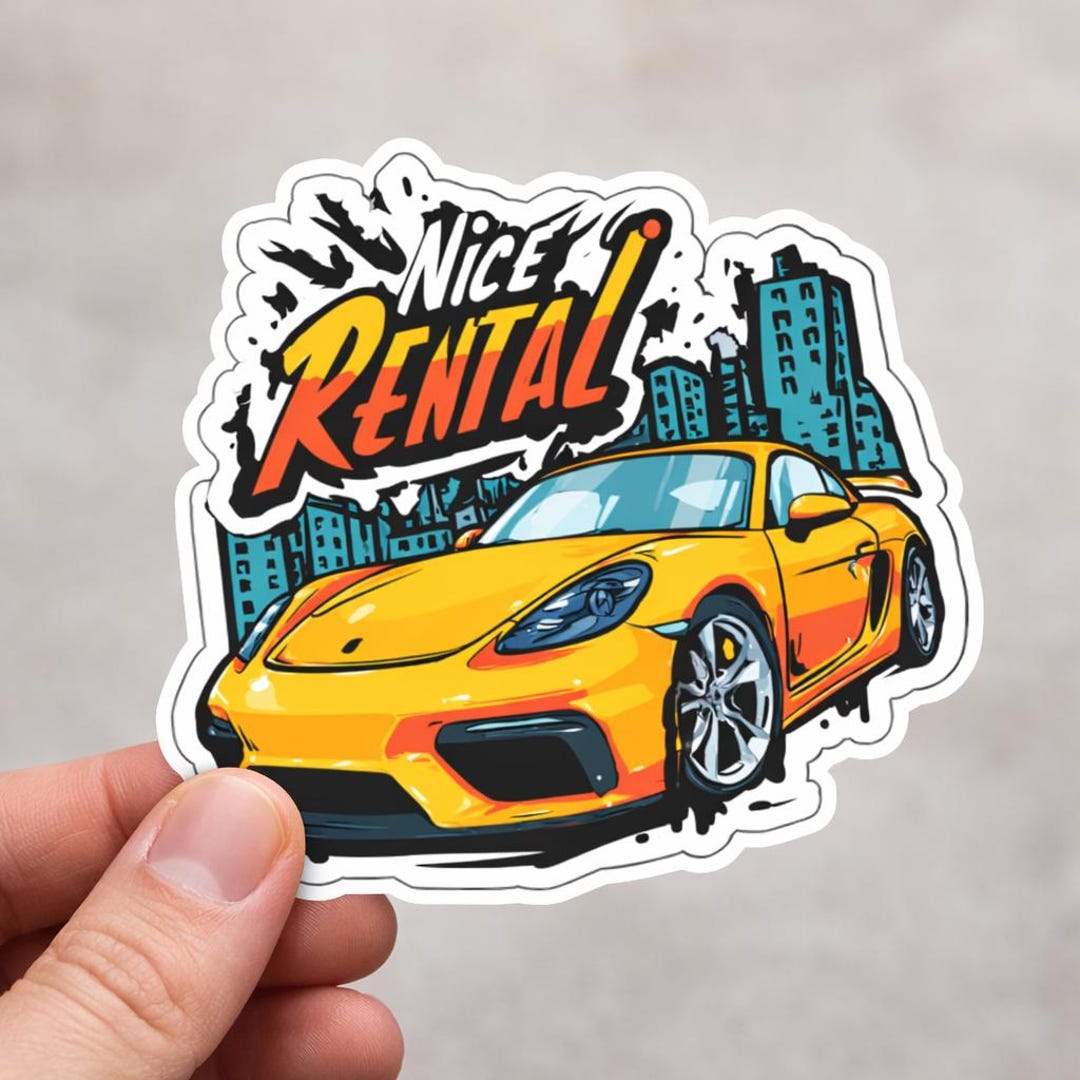 Sticker Rentak Buser Nice Rental Sports Car Sticker | Kiss-cut Vinyl Car Decal - Etsy