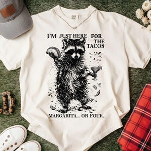 Raccoon Taco Margarita PNG, Funny Cinco de Mayo Shirt Graphic (Digital Download)