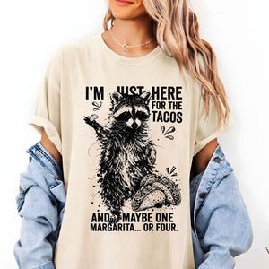 Raccoon Taco Margarita PNG, Funny Cinco de Mayo Shirt Graphic (Digital Download)