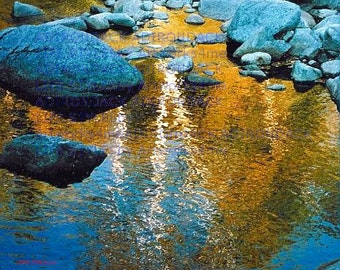 Blue Rocks  In Keene Valley NY Digital Photo Pretty Blue Adirondack Rocks Natural Colors in the Shade/print  many copies