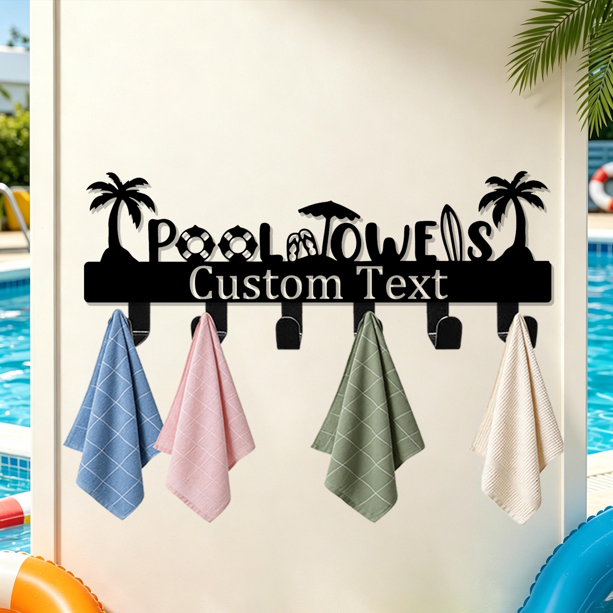 Porte-Serviettes Support - Porte-Serviettes de Piscine Extérieur | Support Fixe Pliable Portable pour Garage, Spa, Salle de Bain, Plage, Camping, Jardin et Terrasse