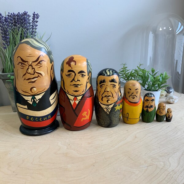 Gorbachev Russian Leaders Nesting Doll Etsy