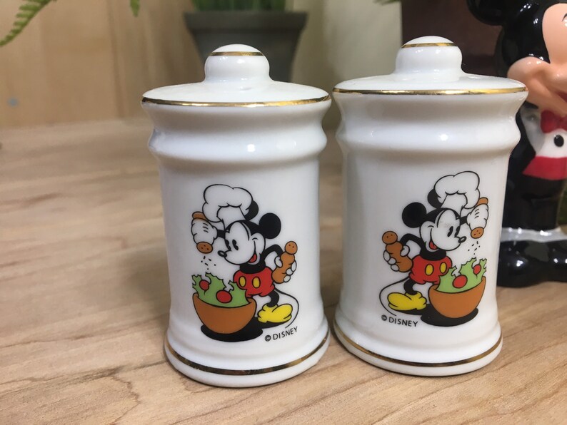 Vintage Mickey Mouse Salt and Pepper Shaker Lot Disneyland Etsy