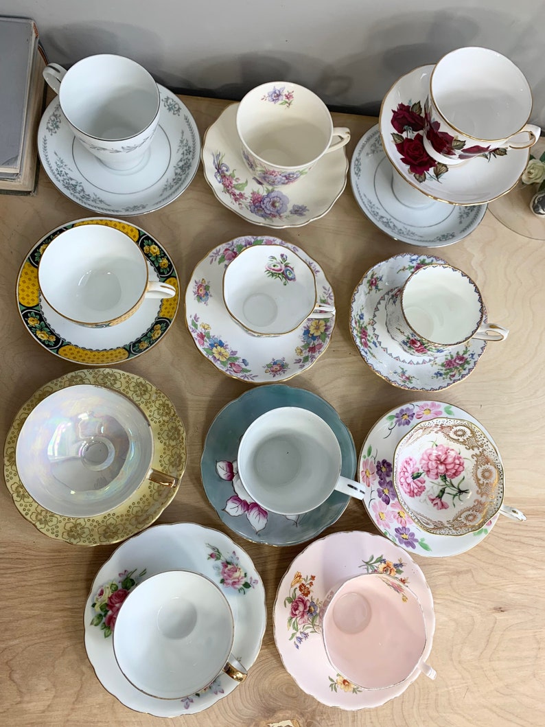 Teacup and Saucer Lot Bulk Mismatched Including Royal Albert Etsy