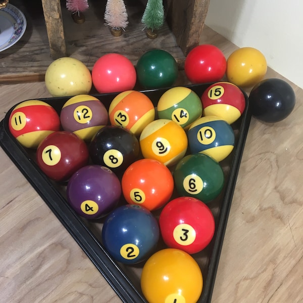 Vintage Pool Balls Etsy