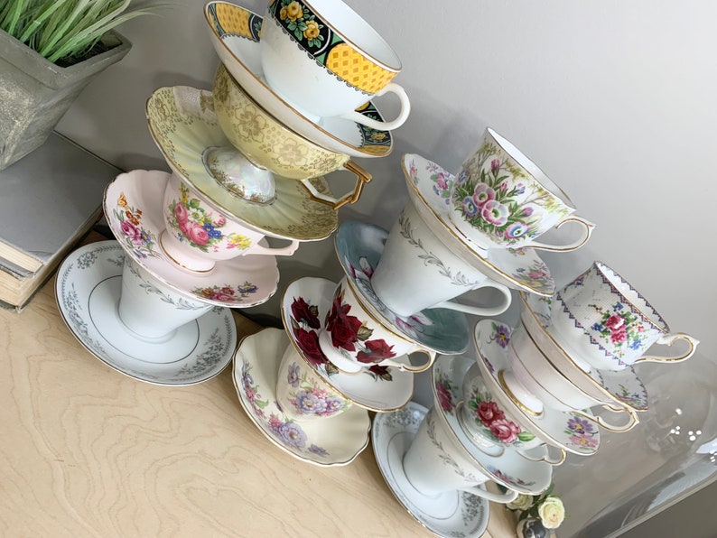 Teacup and Saucer Lot Bulk Mismatched Including Royal Albert Etsy
