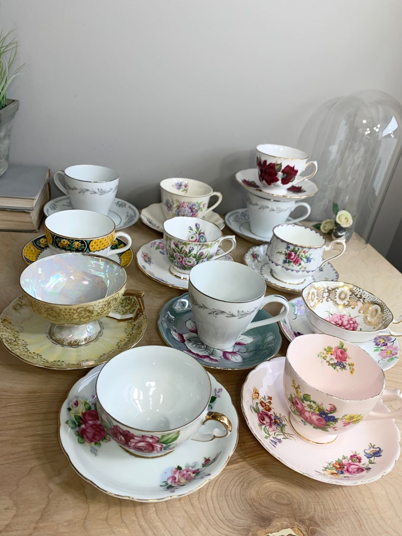 Teacup and Saucer Lot Bulk Mismatched Including Royal Albert Etsy