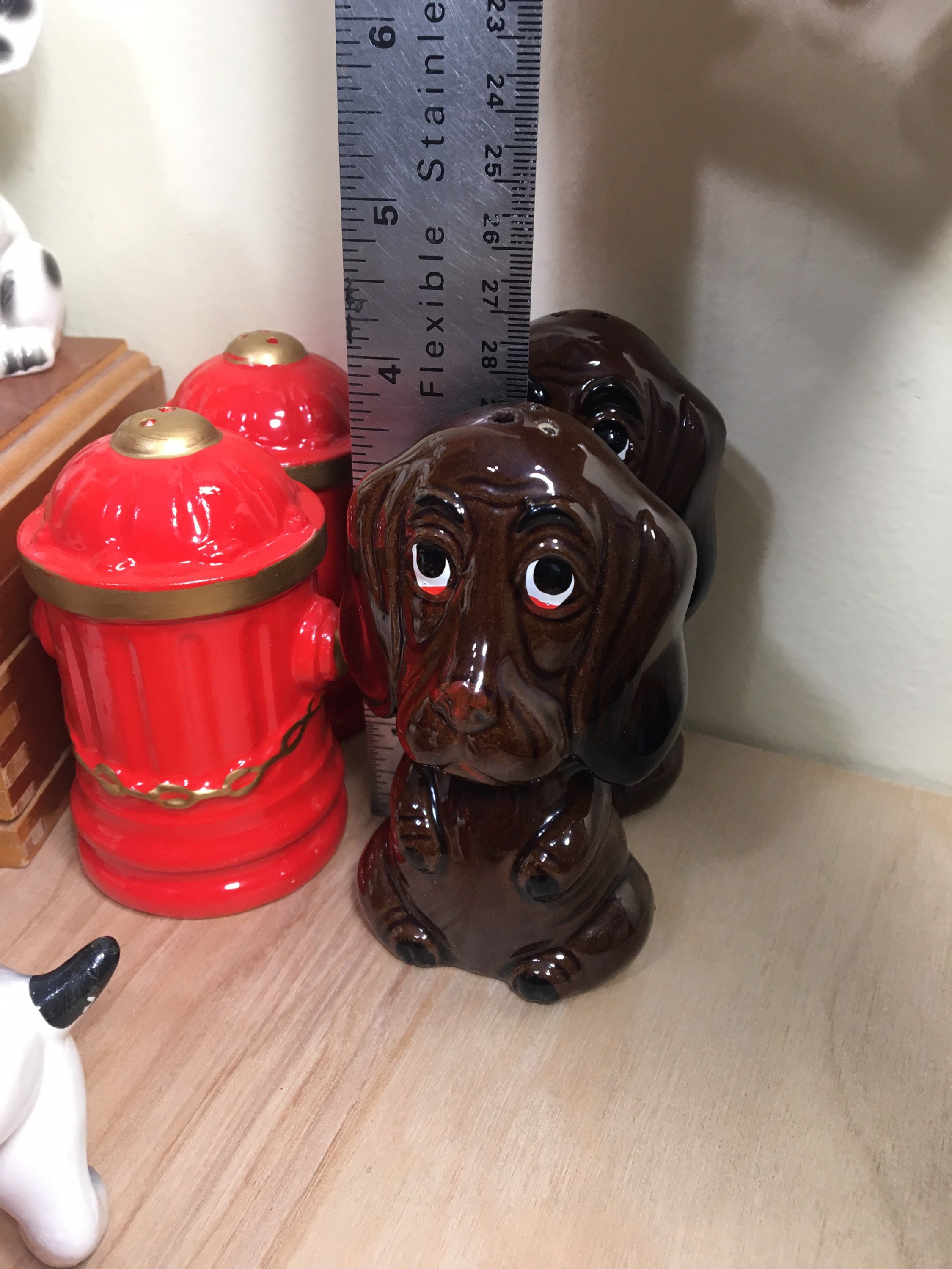 Dog Salt and Pepper Shakers Fire Hydrant Dachshund Poodle Etsy Canada